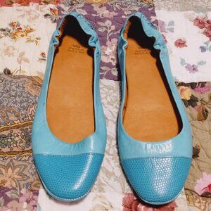 PETER MILLAR Cap Toe Max Cushioned Ballet Leather Flats